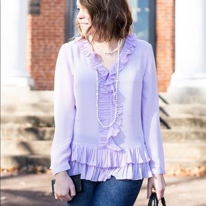 Banana Republic Light Purple Ruffle Top